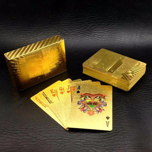 One Deck Gold Foil Poker Euros Style Plastic Poker Playing Cards Waterproof Cards Good Price Gambling Board game GYH £Çolden