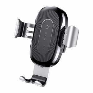 Baseus Car Mount Qi Wireless Charger For iPhone X 8 Plus Quick Charge Fast Wireless Charging Pad Car Holder Stand For Samsung S8 Silver