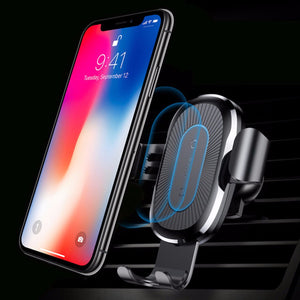 Baseus Car Mount Qi Wireless Charger Quick Charge Fast Wireless Charging Pad Car Holder Stand Black