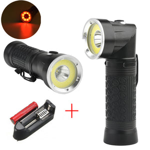 Powerful LED Flashlight 18650 T6+COB 6000LM 90 Degree Fold Multifunction Torch Light For Hunting Camping Search Lamp
