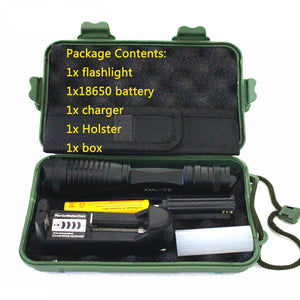 AIBBER TONE XML-T6 LED 8000 Lumens Tactical Flashlight, Porable 5-Mode Adjustable Focus Water Resistant Torch