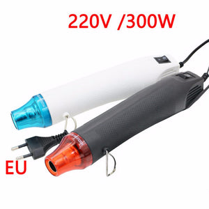 QSTexpress 220V DIY Using Heat Gun Electric Power Tool, Hot Air 300W Temperature Gun with Supporting Seat Shrink Plastic white/300W