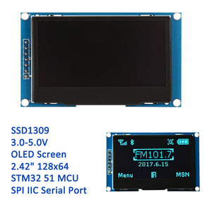 Produino 2.42'' OLED Blue Screen 128x64 SSD1309 SPI IIC Serial 7Pin STM32 MCU TP for Arduino