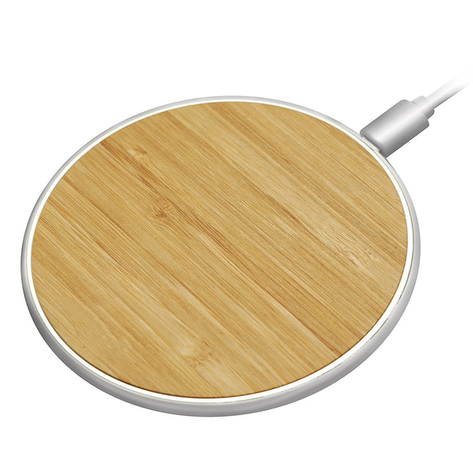 Fast Wireless Charger 10W Bamboo Qi Wireless Charging Pad Newest Model for IPHONE 8 / 8 Plus - Yellow