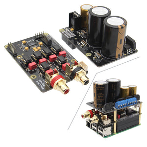 Geekworm Raspberry Pi X10 Hifi Audio Kit-A (X10 DAC Expansion Board + X10-PWR Power Supply Board)
