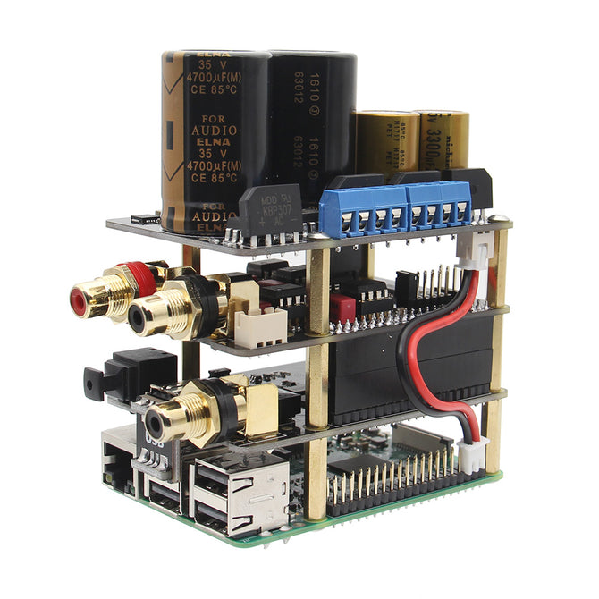 Geekworm Raspberry Pi X10 HIFI Audio Kit-B (X10-DAC Board + X10-I2S Board + X10-PWR Power Supply Board)