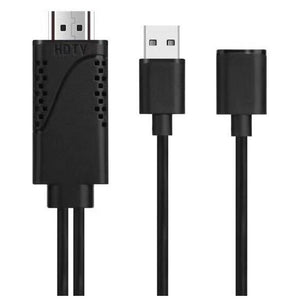 HDMI Switch HD Video Cable Phone to HDTV Adapter Cable TV Connection Cable for IPHONE / Android - Black