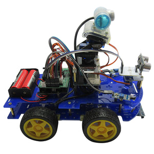 Arduino Programmable Smart Robot Car with Wi-FI, Bluetooth Tracking, Ultrasonic Obstacle-avoiding