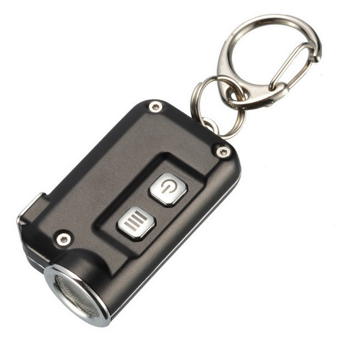 Nitecore TINI 380 Lumens Mini LED Flashlight Micro USB Rechargable Metal Keychain Torch - Black