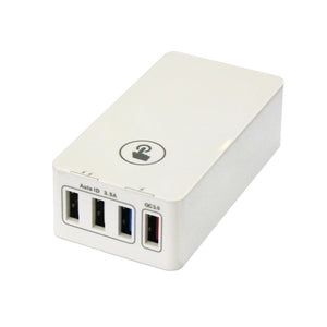 Fast Charge QC3.0 40W 4-Port USB Smart Charger - White (US Plug)