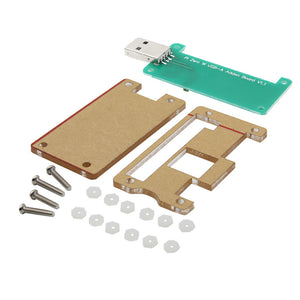 Geekworm Acrylic Case + Raspberry Pi Zero W USB-A Addon Badusb Board Kit for Raspberry Pi Zero W