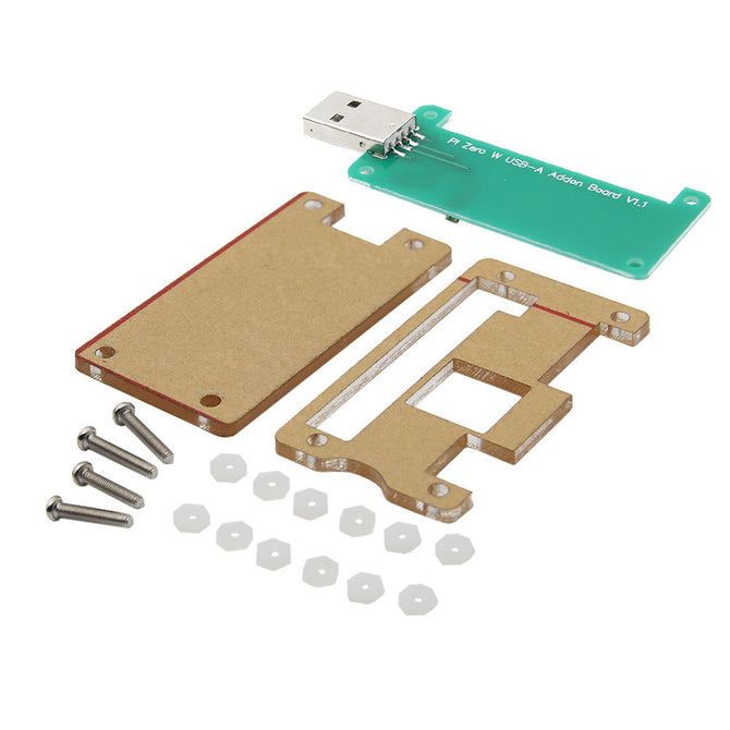 Geekworm Acrylic Case + Raspberry Pi Zero W USB-A Addon Badusb Board Kit for Raspberry Pi Zero W