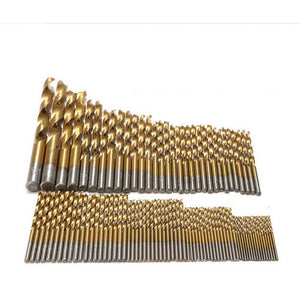 ZHAOYAO 99Pcs 1.5-10mm Twist Drill Bits Titanium Straight Shank Woodworking Electric Drill Accessories Milling Cutter for Wood