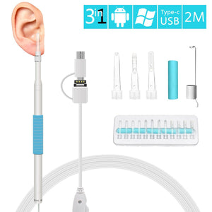 Measy USB Ear Digital Endoscope Otoscope, Earwax Cleansing Tool with 6 LEDs for Micro USB,USB-C Android Phone,Windows MAC PC