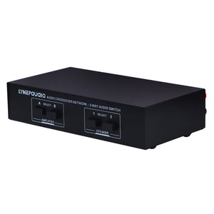2 In and 2 Out Passive Speaker Switcher, Loudspeaker Switch Distributor Comparator - Black