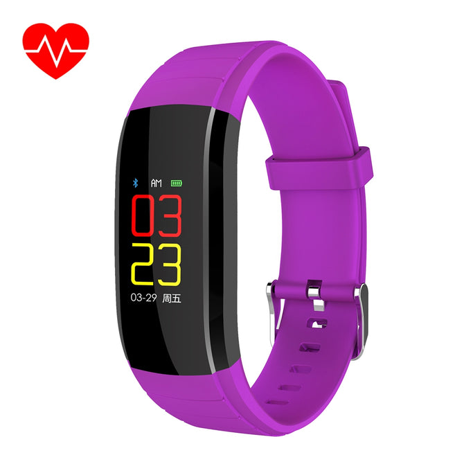 UPX Sports Smart Bracelet Heart Rate/Blood Pressure Monitor Waterproof Bluetooth Wristband - Purple