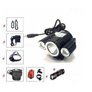 AIBBER TONE 10000LM XML T6 3-LED 4.2V Adjust Angle Bicycle Head Lamp Headlight + Battery + Headband + Flashlight