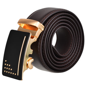 Premium Men's Automatic Buckle Leather Belt - Brown