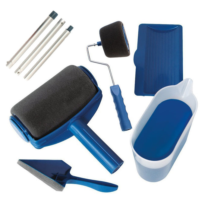 Multi-function Office Room Home Garden Wall Painting Tool Roller Paint Brush Set - Blue