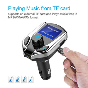 X8 Bluetooth Car Kit w/ Hands Free FM Transmitter, 3.5mm AUX A2DP Music Player, Dual USB Charger - Silver