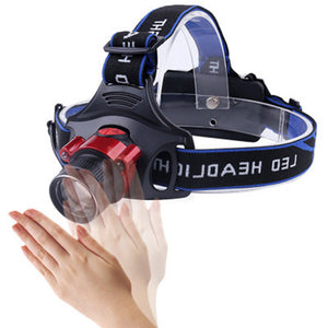 AIBBER TONE T6 LED IR Sensor Motion Sensing Headlamp, Zoom Waterproof Headlight Head Light + Flashlight