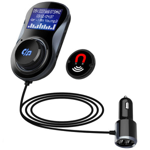 BC30 Bluetooth Handsfree FM Modulator, Stereo Car MP3 Player Audio Adapter, Support U Disk TF - Black