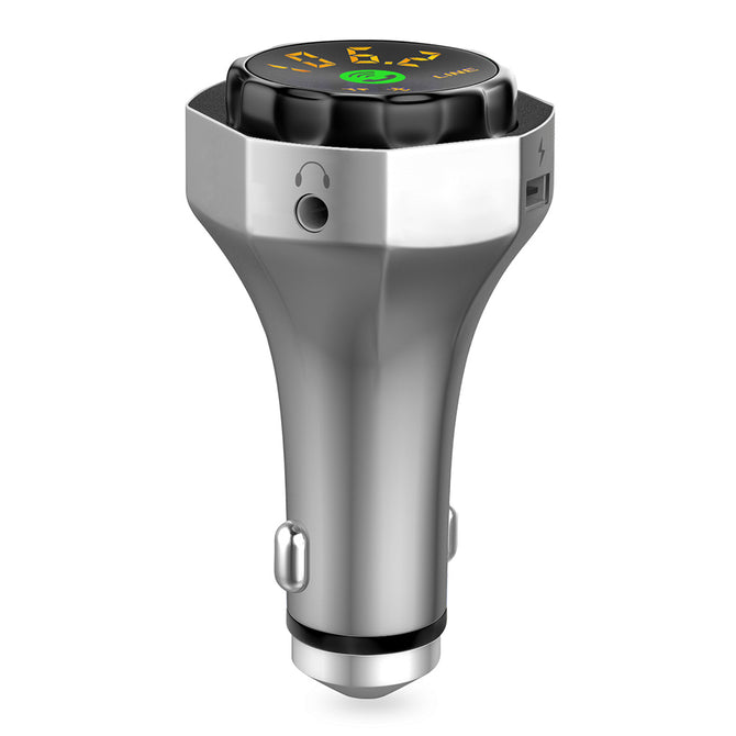 AP06 Car Bluetooth Handsfree Kit with MP3 Player, FM Transmitter, USB Car Charger - Silver Gray