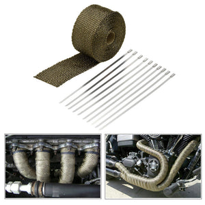 10m Heat Exhaust Pipe, Heat Shield Thermo Turbo Wrap Tape Kit for Car Truck