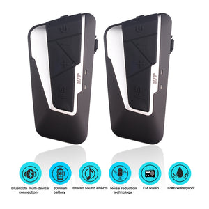 T9S Waterproof Motorcycle Helmet Bluetooth Interphone Intercom Headset - Black (EU Plug / 2Pcs)