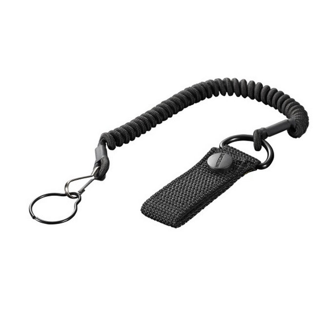 Nitecore NTL20 Flashlight Accessory Tactical Lanyard Punched Stainless Steel Ring Safety Rope - Black