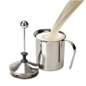 ZHAOYAO 400ML Stainless Steel Cappuccino Creamer, Foam Coffee Pull Flower Cup, Double Mesh Milk Frother Mug