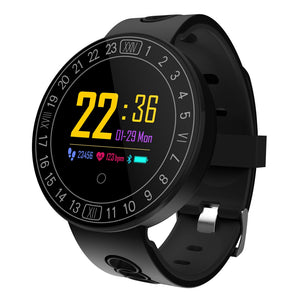 Q8 Plus Color Touch Screen Smart Watch Bracelet with Heart Rate / Blood Pressure Monitor, Pedometer - Black