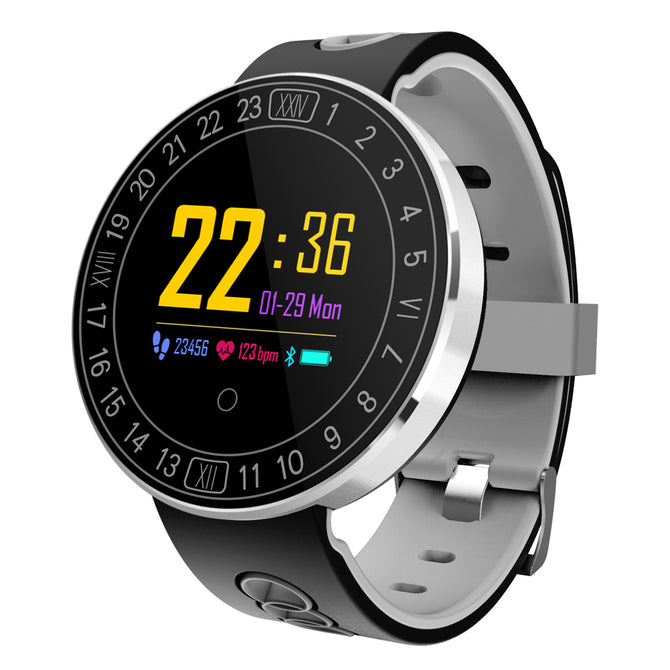 Q8 Plus Color Touch Screen Smart Watch Bracelet with Heart Rate / Blood Pressure Monitor, Pedometer - Gray