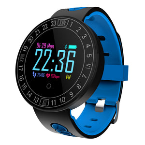 Q8 Plus Color Touch Screen Smart Watch Bracelet with Heart Rate / Blood Pressure Monitor, Pedometer - Blue