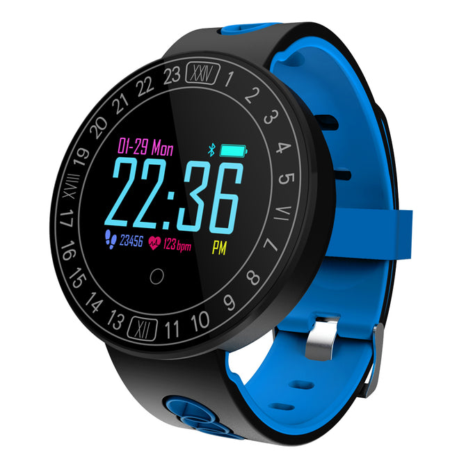 Q8 Plus Color Touch Screen Smart Watch Bracelet with Heart Rate / Blood Pressure Monitor, Pedometer - Blue