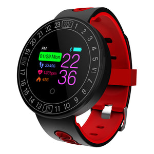 Q8 Plus Color Touch Screen Smart Watch Bracelet with Heart Rate / Blood Pressure Monitor, Pedometer - Red