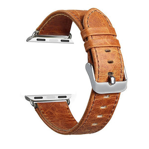 Apple Watch Band 38mm, Genuine Leather iWatch Strap Replacement Wristband Bracelet with Retro Crazy Horse Texture