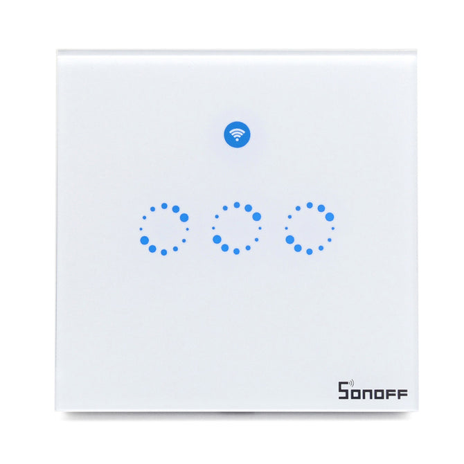 SONOFF T1 Smart WiFi RF / APP / Touch Control Wall Light Switch - 3 Gang (UK)