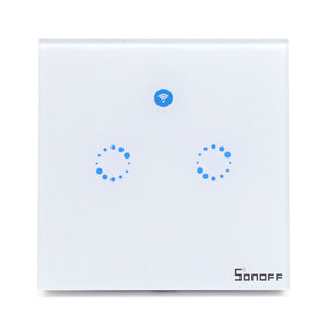 Sonoff T1 Smart WiFi RF / APP / Touch Control Wall Light Switch - 2 Gang (UK)