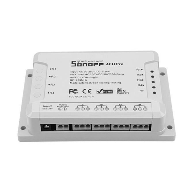 SONOFF 4CH Pro R2 10A 2200W 433MHz RF Inching / Self-Locking / Interlock Smart Home