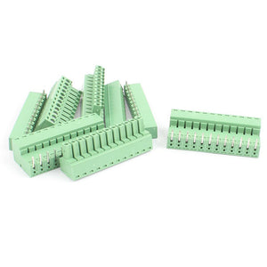 RXDZ 5 Pairs 3.81mm Pitch 12Pin Male to Female PCB Pluggable Terminal Block Connector