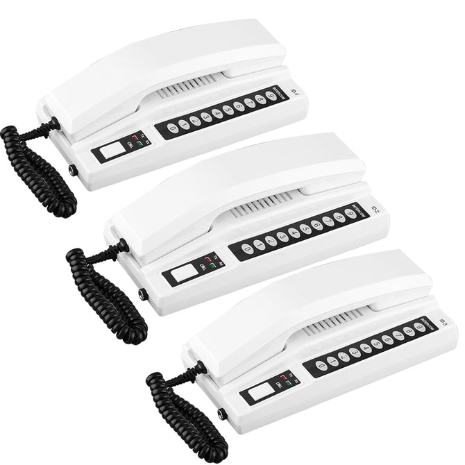 Napok H11-3 Wireless Intercom System, 433MHz Secure Interphone Set - White (US Plug)