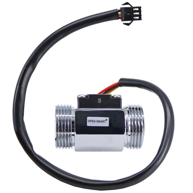 OPEN-SMART G3/4 Chrome-plated Alloy Steel Water Flow Sensor Turbine Hall Flowmeter for Arduino