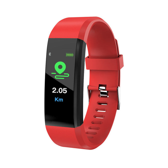 115Plus IP67 Waterproof Color Screen Bluetooth Intelligent Bracelet w/ Heart Rate / Blood Pressure / Sleep Monitoring - Red