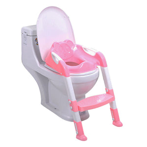 Foldable Baby Potty Training Chair with Adjustable Ladder - Blue
