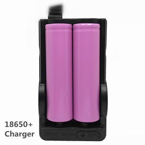 2 x 18650 Batteries + Double-Groove Charger Set for DV / Toy / Interphone / Instrument / Fan / Etc (EU Plug)