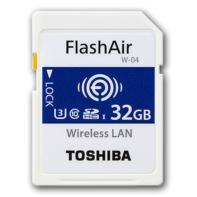 Toshiba FlashAir Wireless LAN W-04 SDHC 32GB U3 Class10 Memory Card w/ R:90MB/s, W: 70MB/s