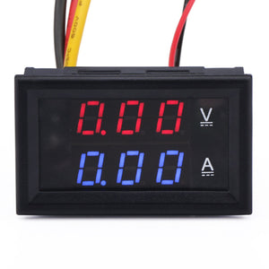 DC0-100V/50A LED DC Dual Display Digital Current and Voltage Meter w/ Red and Blue Display + Shunt