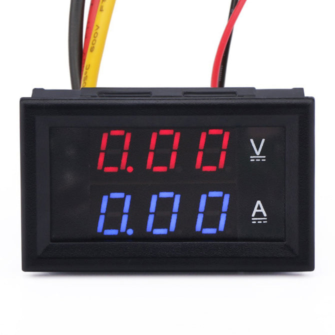 DC0-100V/10A LED DC Dual Display Digital Current Voltmeter w/ Red and Blue Display