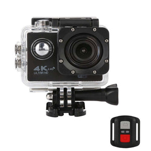 4K Wi-Fi 2.4G Ultra HD Waterproof Sport Camera with Remote Control - Black (EU Plug)